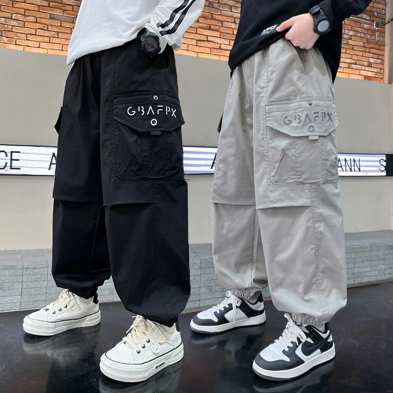 男童春季薄款工装裤2025中大童宽松休闲长裤儿童百搭速干运动裤潮