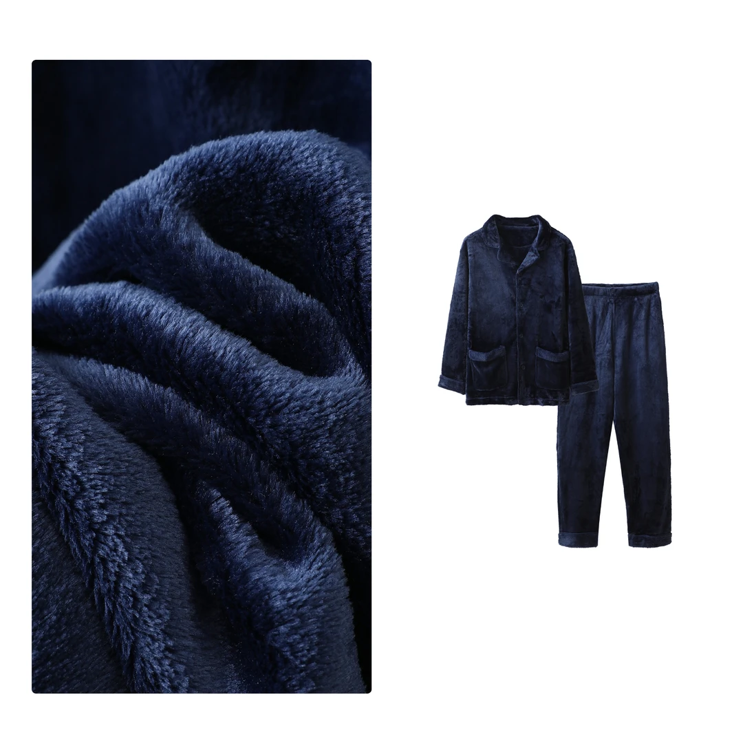 特！门店34&9！法兰绒睡衣」冬日必备加厚防风保暖家居套装男C22649