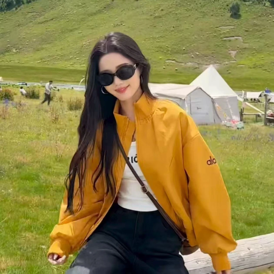 立领短款拉链女秋季韩版棒球服春秋百搭休闲宽松短外套