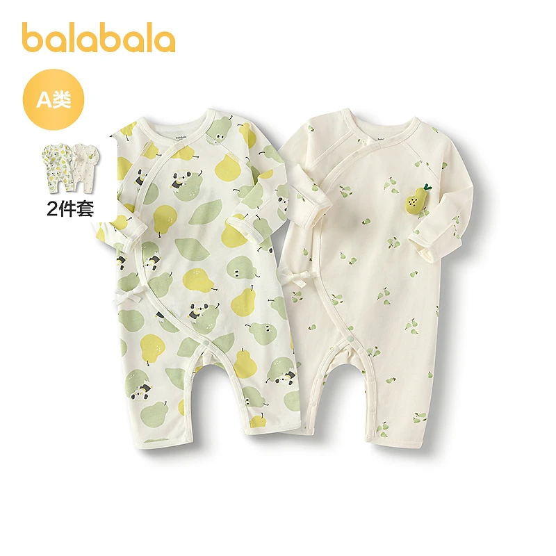 巴拉巴拉婴儿连体衣宝宝睡衣新生儿爬服哈衣2025新款全棉两件装萌