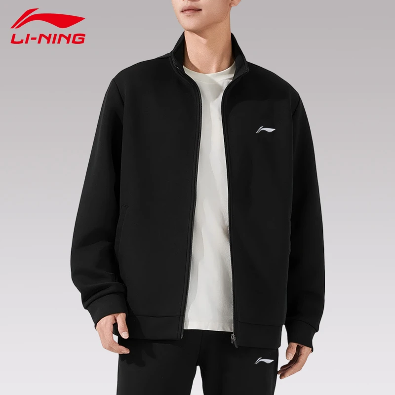李宁运动休闲外套男款秋季新款透气立领长袖卫衣宽松夹克琥珀流光
