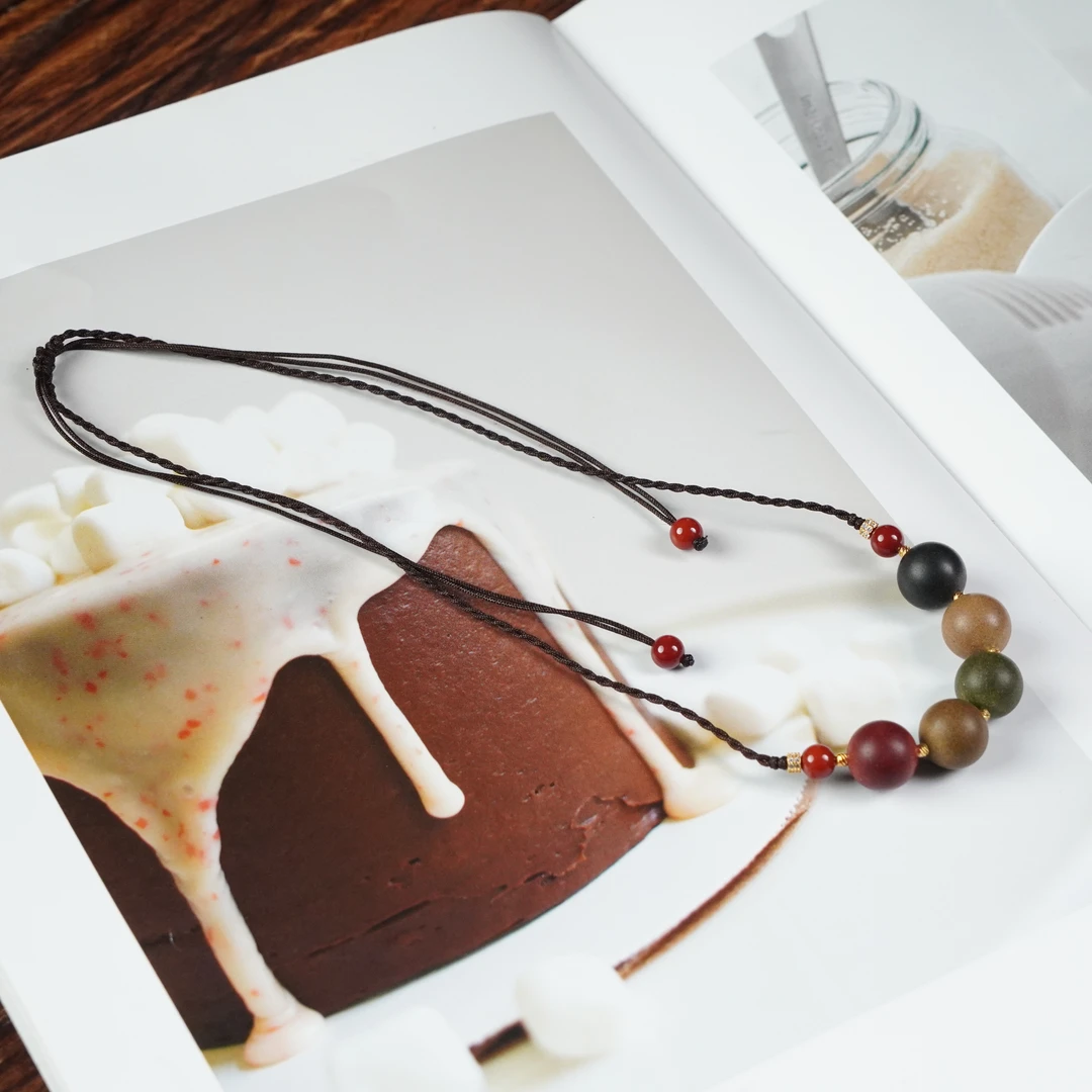 【珊木居】HXZ670JY TO-P系列 世间 五方合香珠1.2圆珠手编绳吊坠