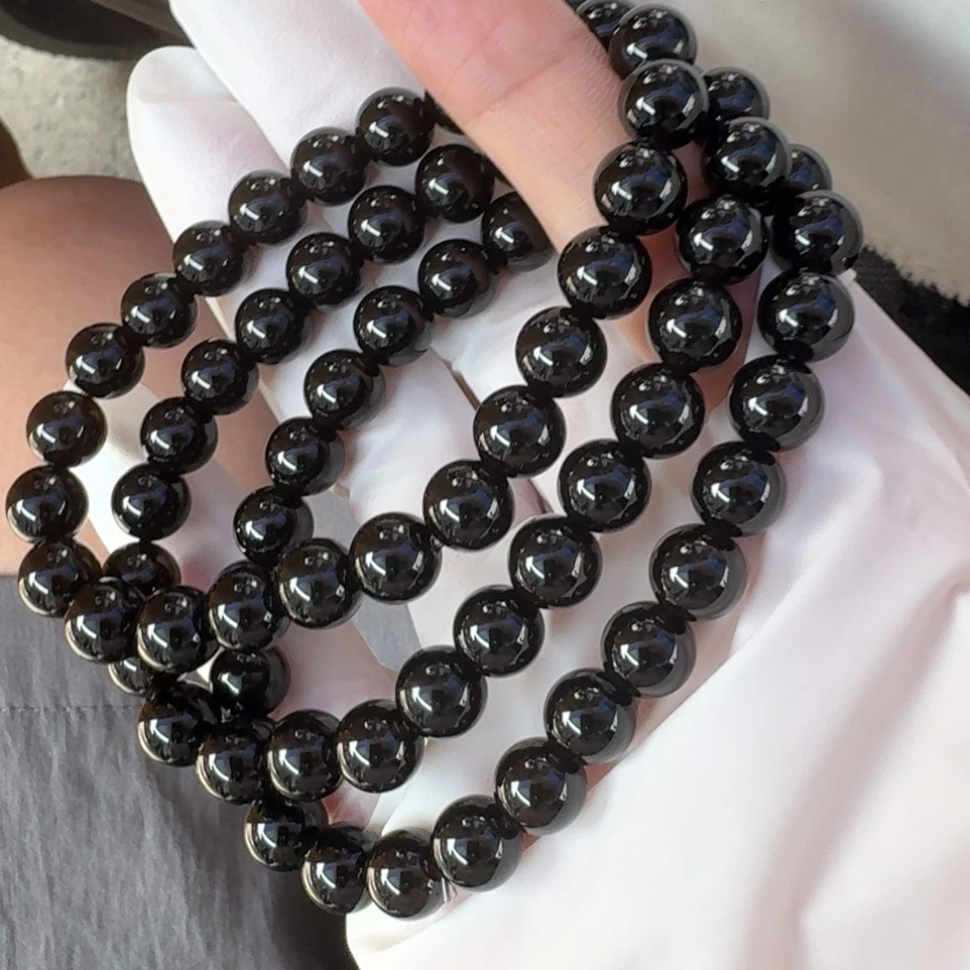 太****烟晶手链银S925镶嵌手串3