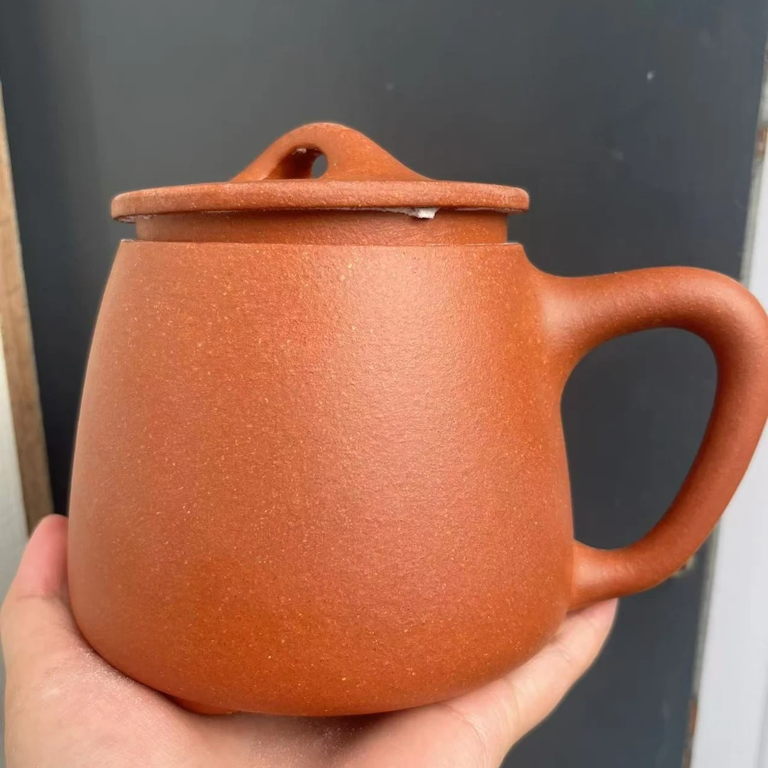 黄龙山原矿40目红降破泥石瓢盖杯550毫升