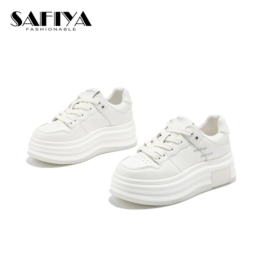 索菲娅Safiya2025春季新款厚底系带舒适时尚休闲小白鞋SFD1111A56
