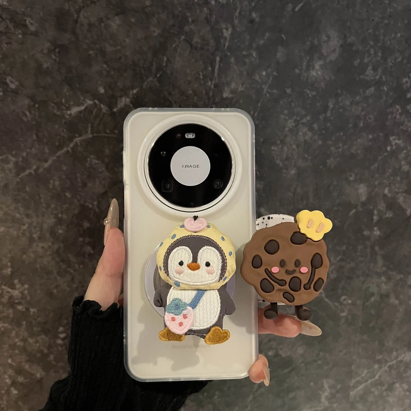 适用华为Mate80ProMax手机壳企鹅磁吸支架Mate70/60pro+简约晕染P