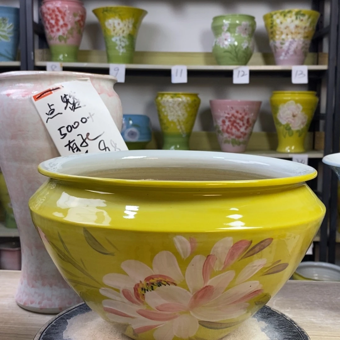 景德镇手工手绘陶瓷花盆