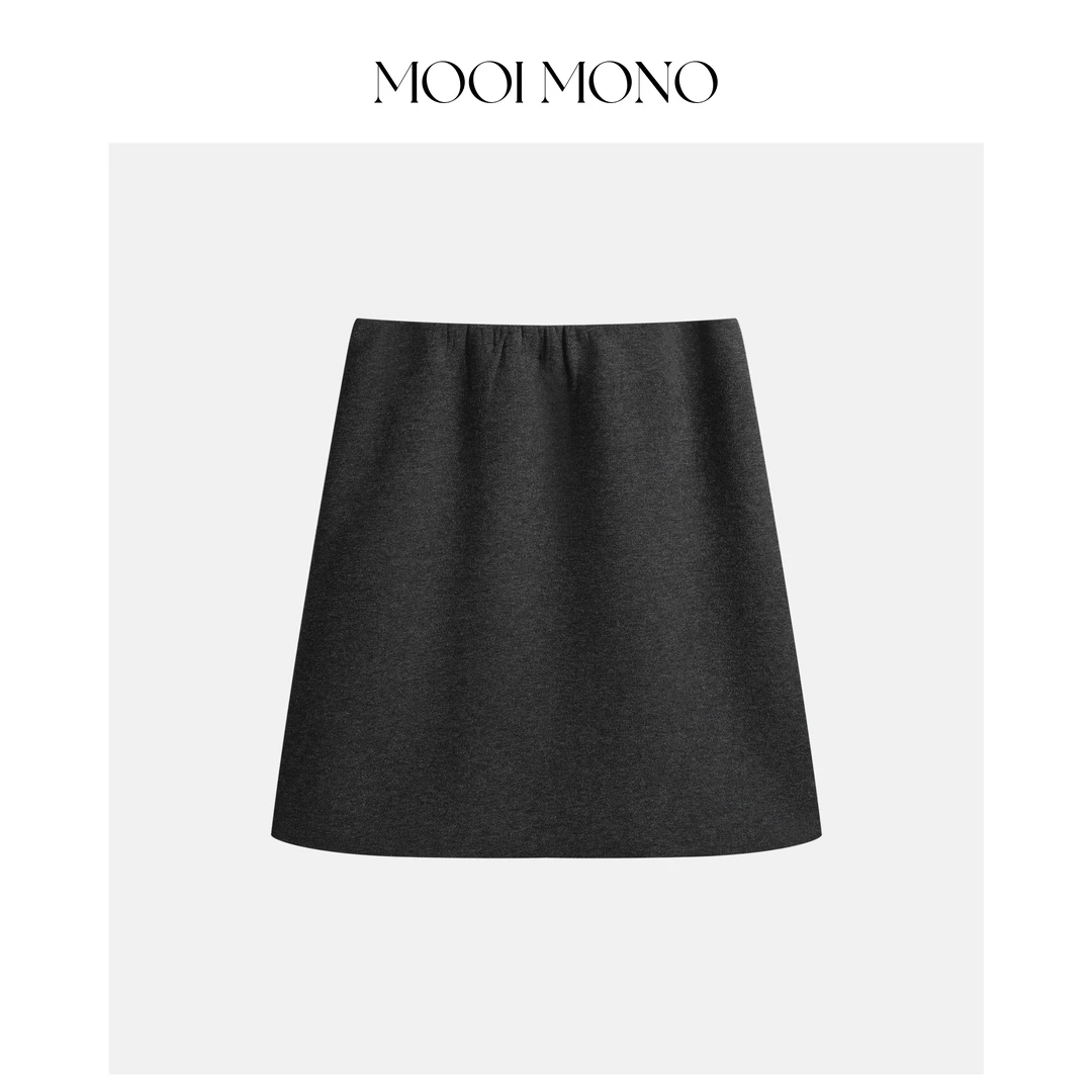 MOOI MONO“优越比例”显瘦温柔百搭遮肉桑蚕丝羊毛半身裙 S837C54