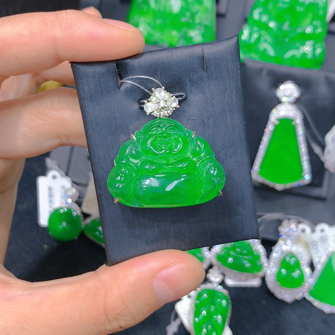 翡翠银S925镶嵌颈饰元气