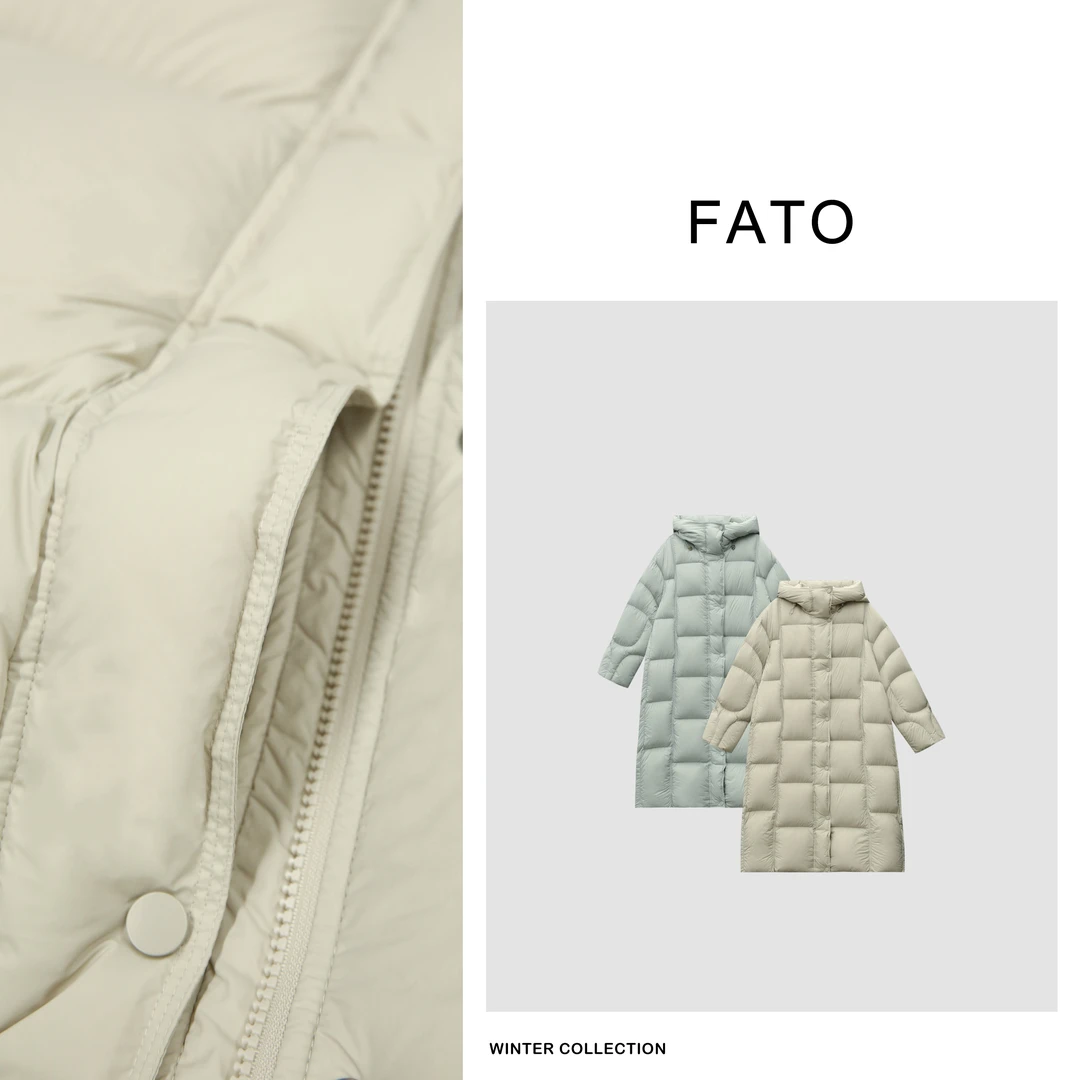 【郑买买】蓝雾奶盖 90白鸭绒保暖泡芙长款轻装滑羽绒服 YZ41025Y1