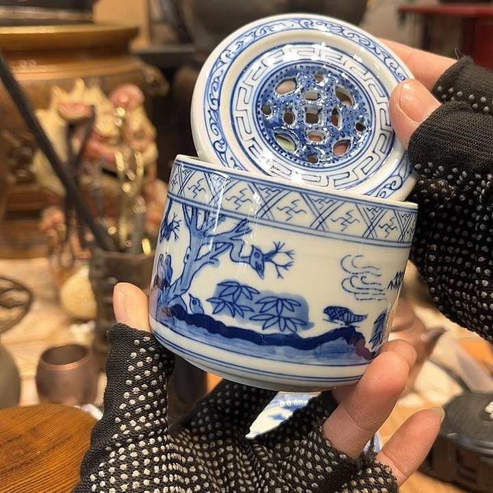 蜜安罐瓷香炉罐茶则