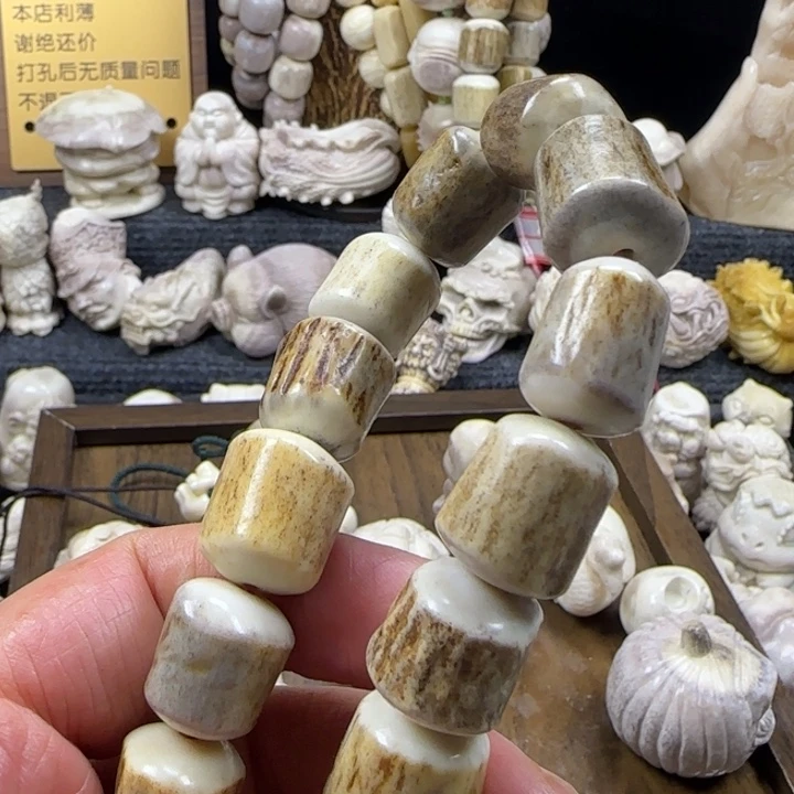 菩***铺非金属配饰鹿角雕刻原料