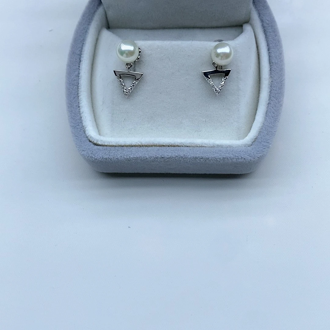 海水珍珠耳饰银S925镶嵌