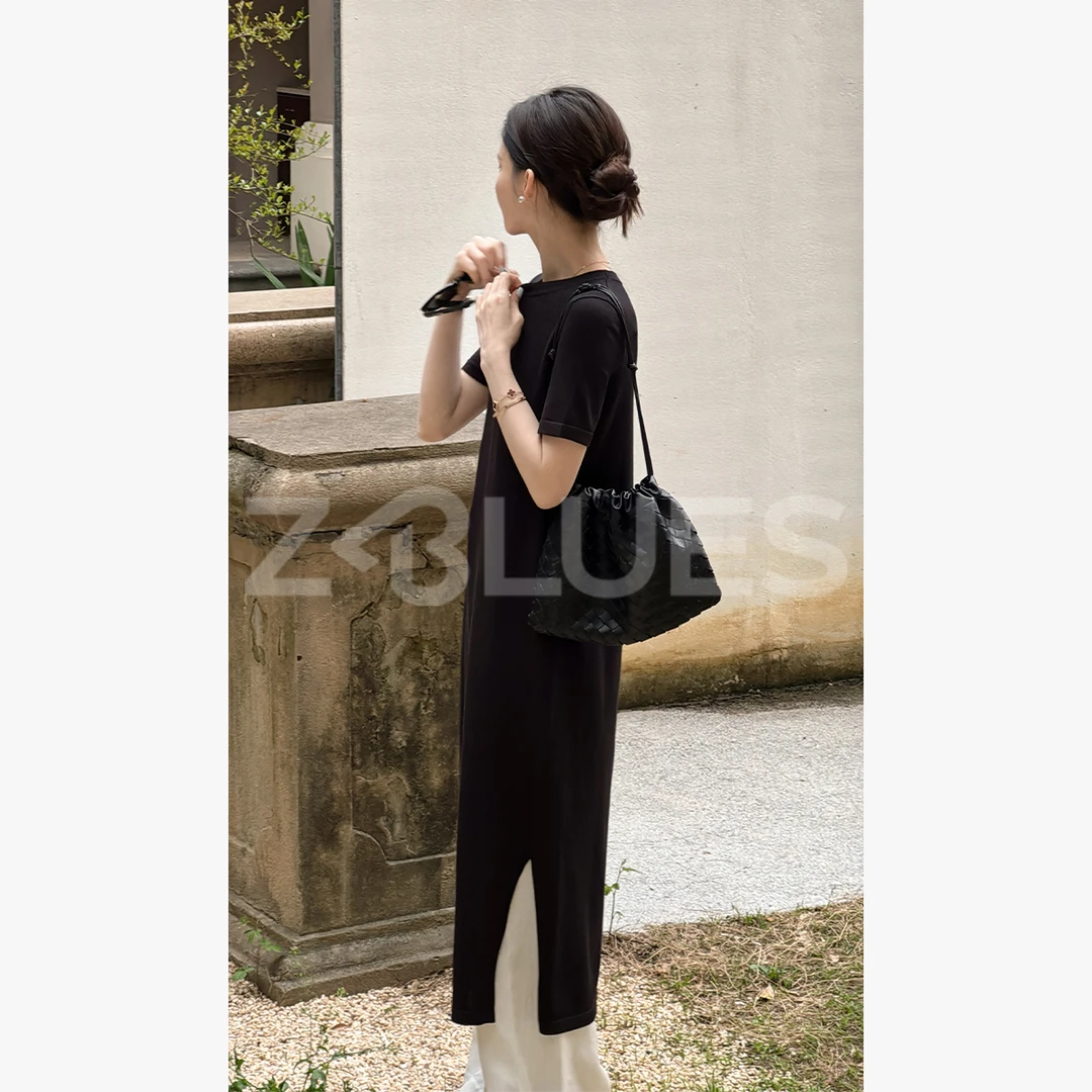 Z.blues【懒人小黑裙】强捻干爽显瘦纸片人短袖连衣裙YZGZGZ01