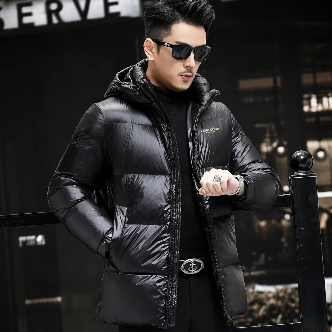 男士高端羽绒服冬季新款加厚保暖连帽羽绒服时尚潮流防风男款外套