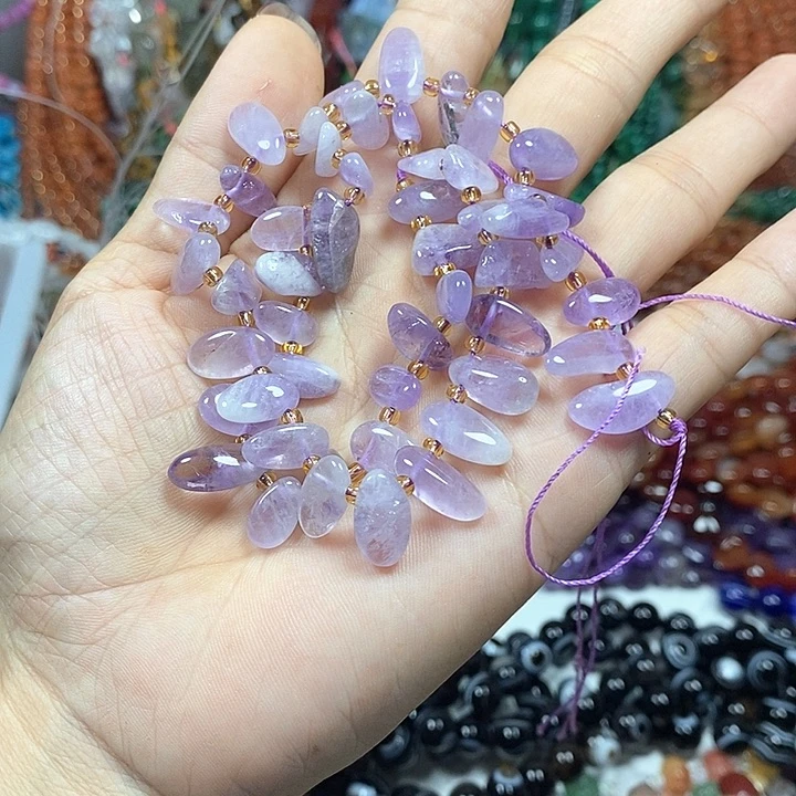 玛瑙/玉髓未镶嵌珠宝半成品天然紫玉