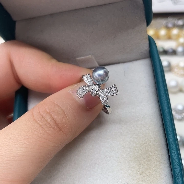 海水珍珠戒指银S925镶嵌