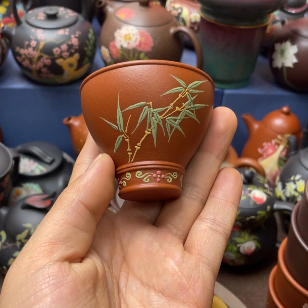 红泥茶杯紫砂主人杯80cc