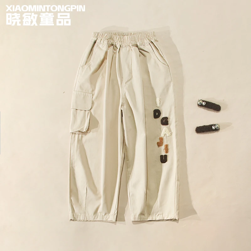 毛巾绣字母休闲裤3C3742