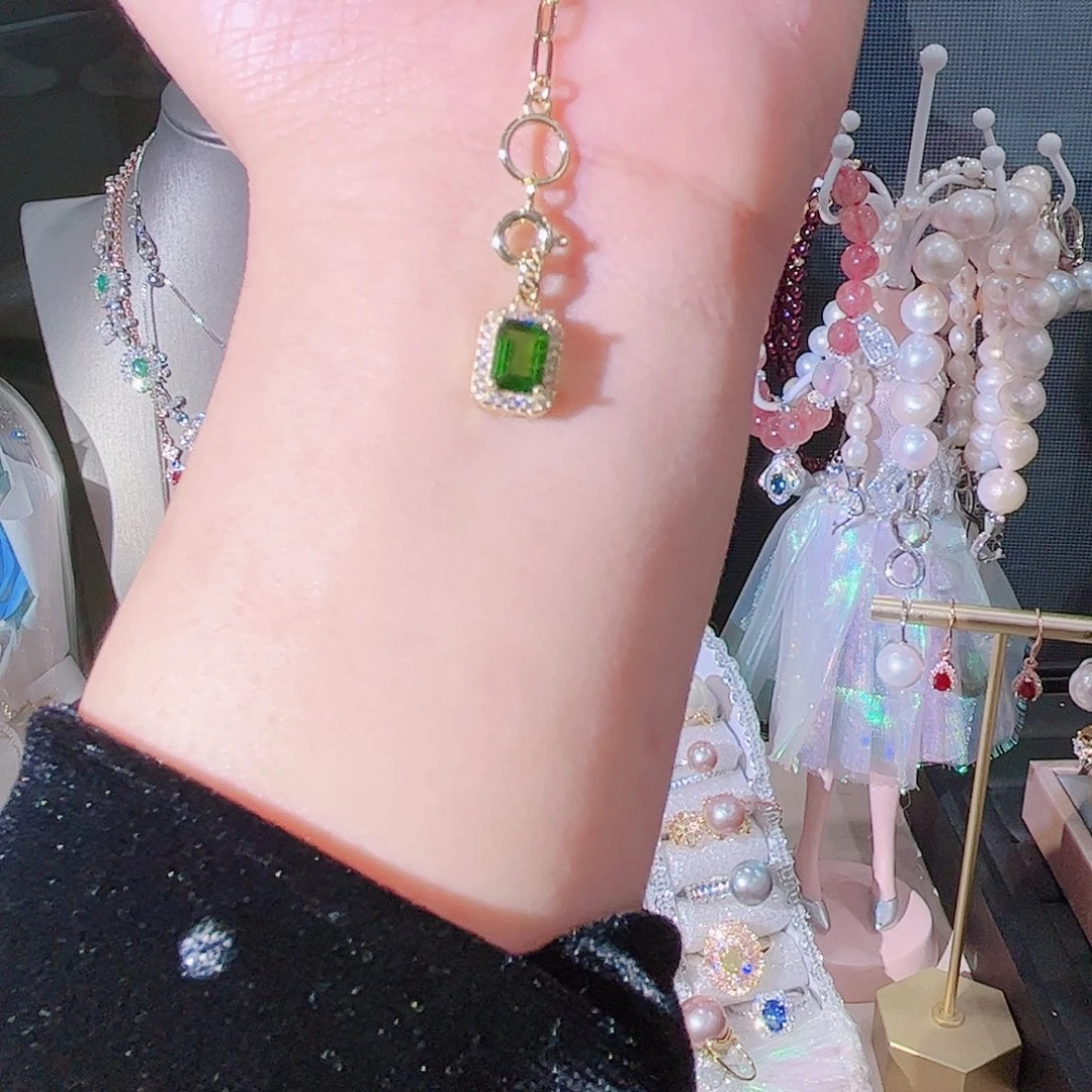 透辉石项链银S925镶嵌