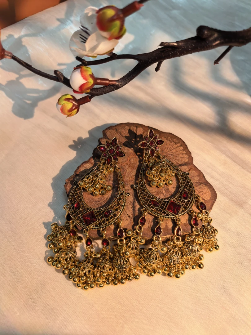 铜合金仿水晶耳饰 【如意】民族风异域风情耳环