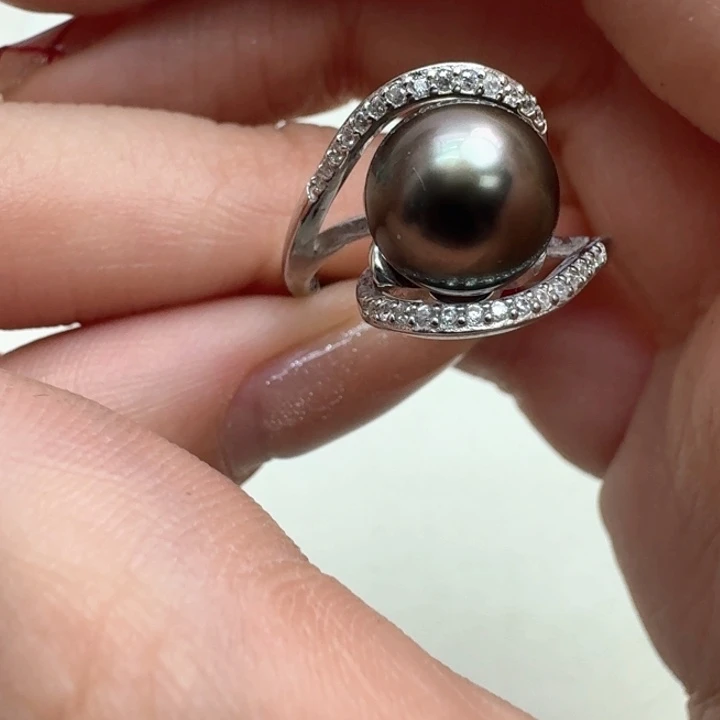 海水珍珠戒指银S925镶嵌
