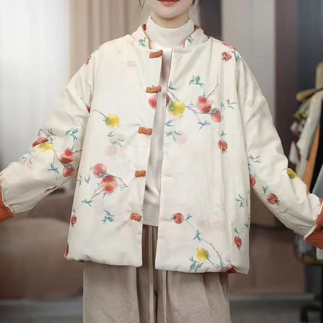 【国风棉服】2025新中式国风落肩盘扣立领双面穿棉服