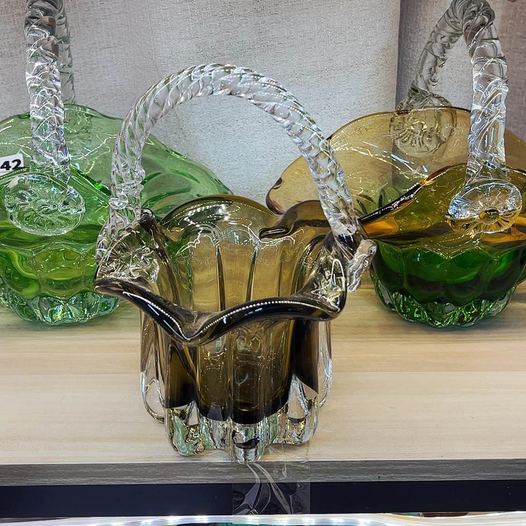 小花篮 家悦琉璃工艺品不完美