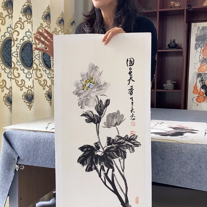 国画纯手绘国画写意作品34*68