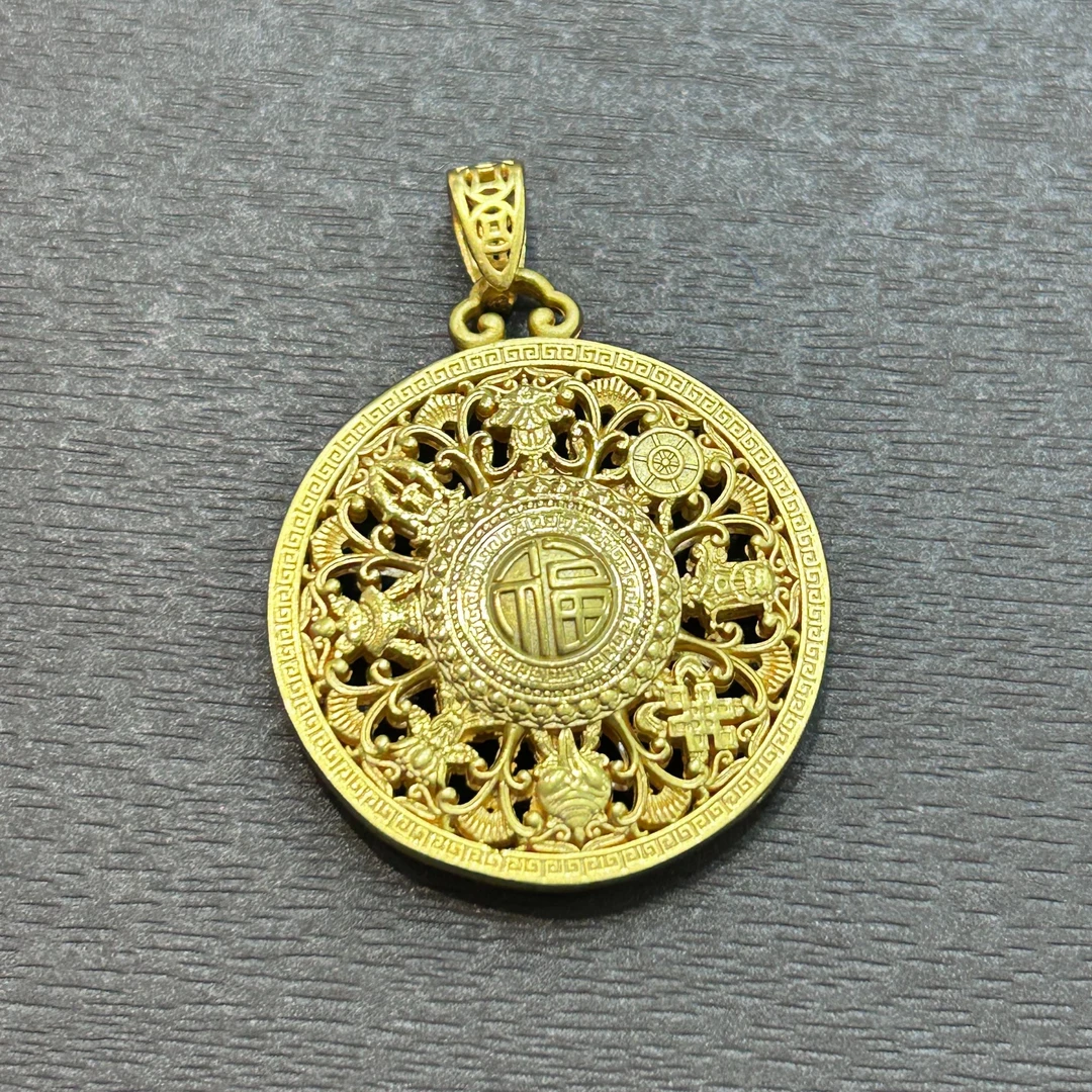 吊坠足银 【店长专享】足银八宝罗盘吊坠YDZ955