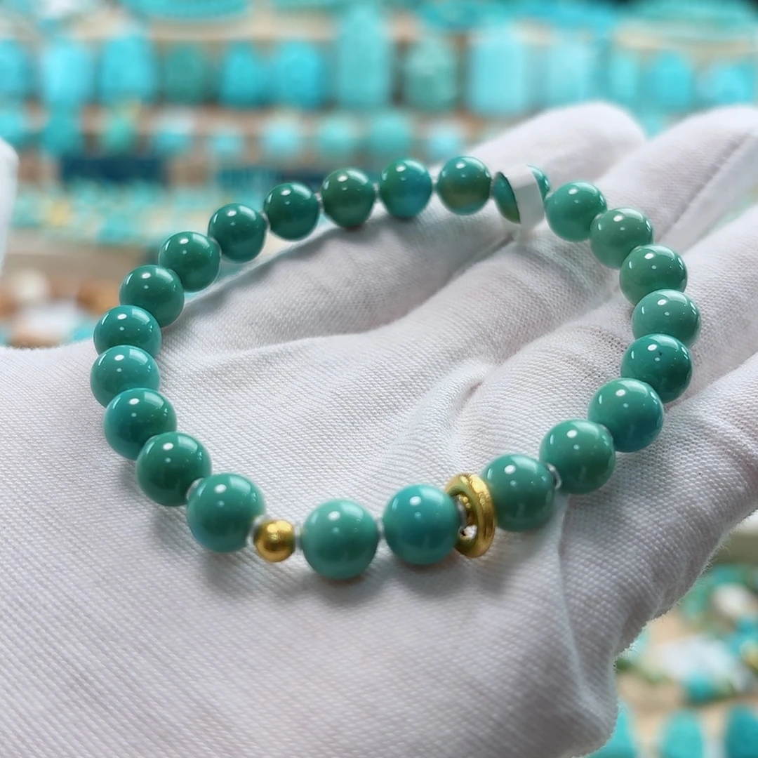 绿松石18K金镶嵌珠宝奇石