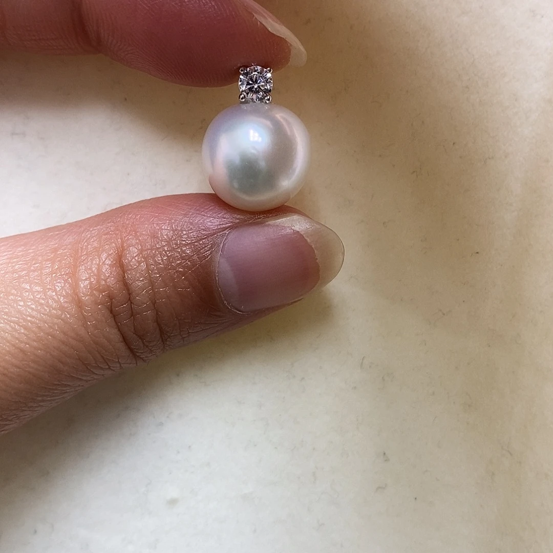 淡水珍珠吊坠(不含链)银S925镶嵌