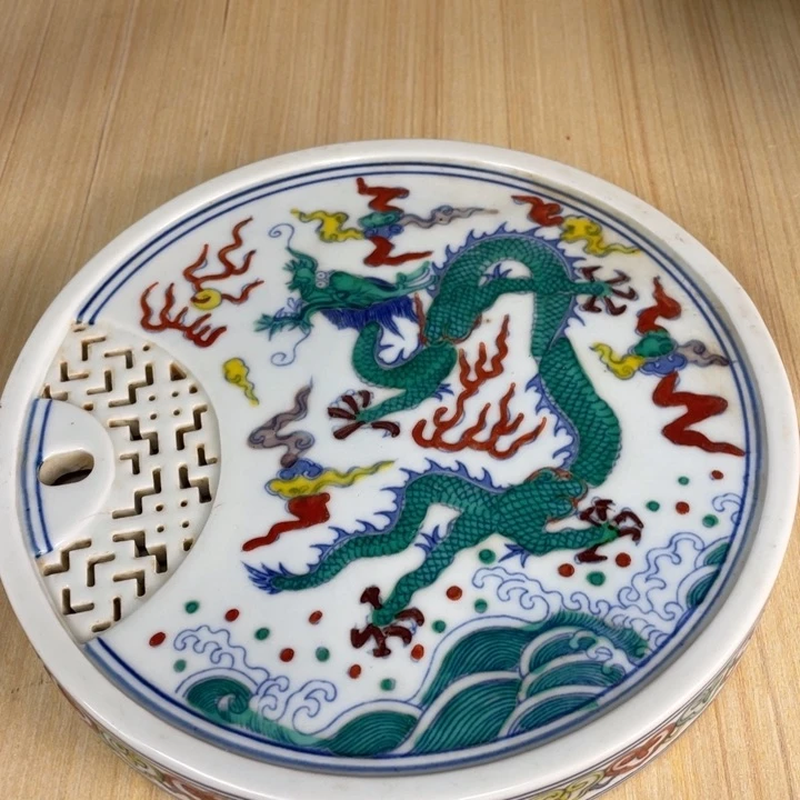 陶瓷五彩茶盘一个