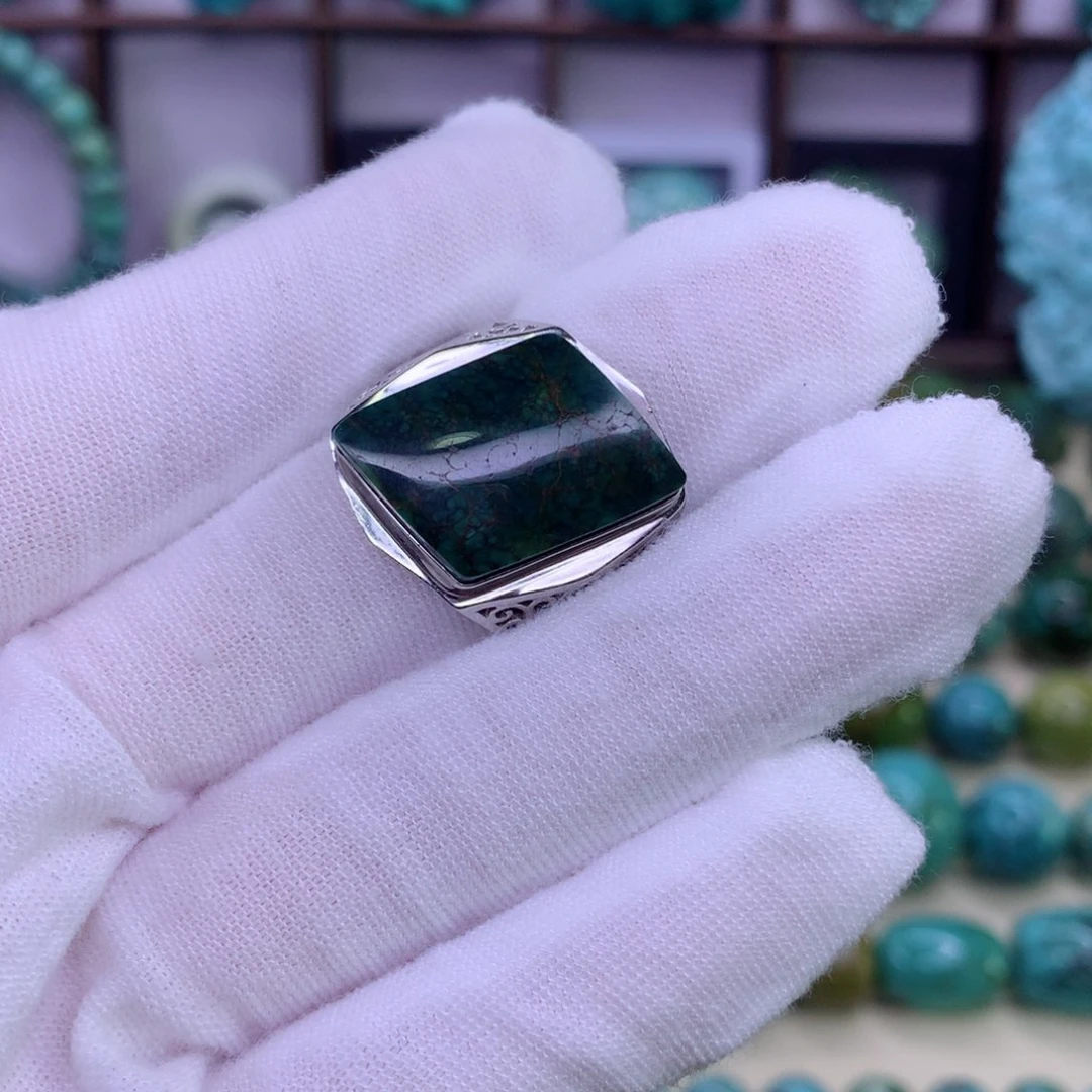 绿松石银S925镶嵌原矿