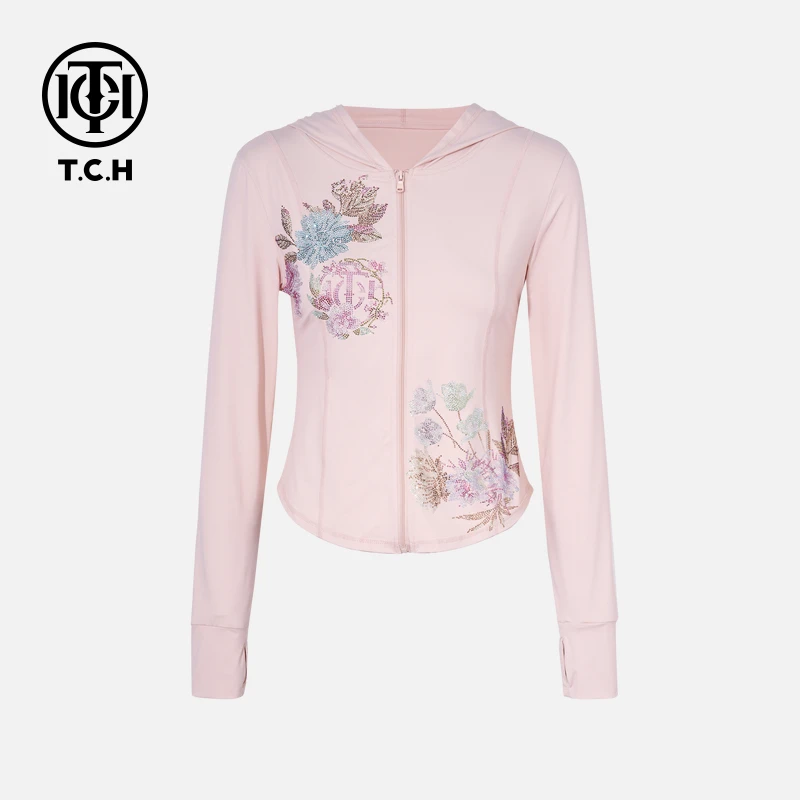 TCH轻奢烫钻工艺新时尚淑女百搭潮流防晒服女T75B27E1007私服tch