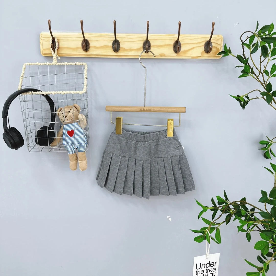 22104高端专享夏款百褶半裙花灰