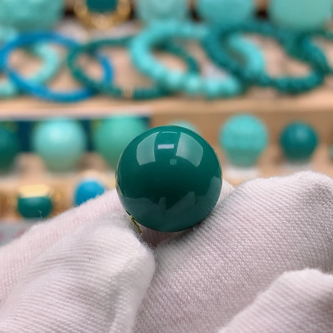 绿松石珠宝奇石未镶嵌15mm