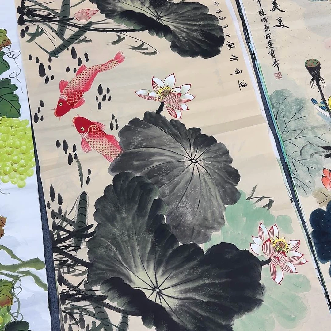 国画尺寸70X138手绘作品