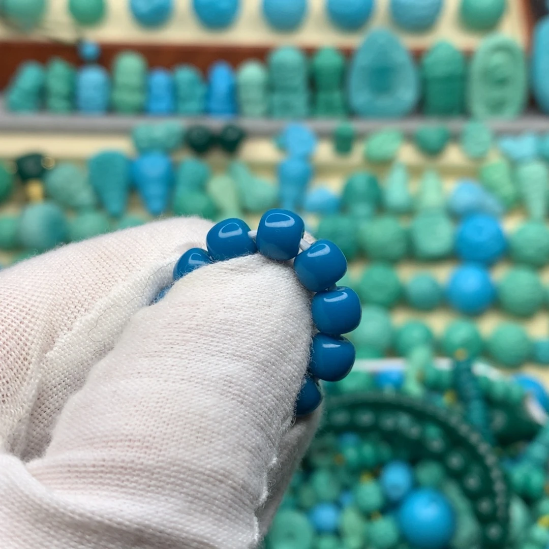 高****高瓷玉化蓝老邢卡10一对