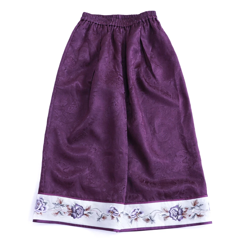 「知意」乐锦坊复古中国风原创手工设计感日常百搭中式长款汉服裤子