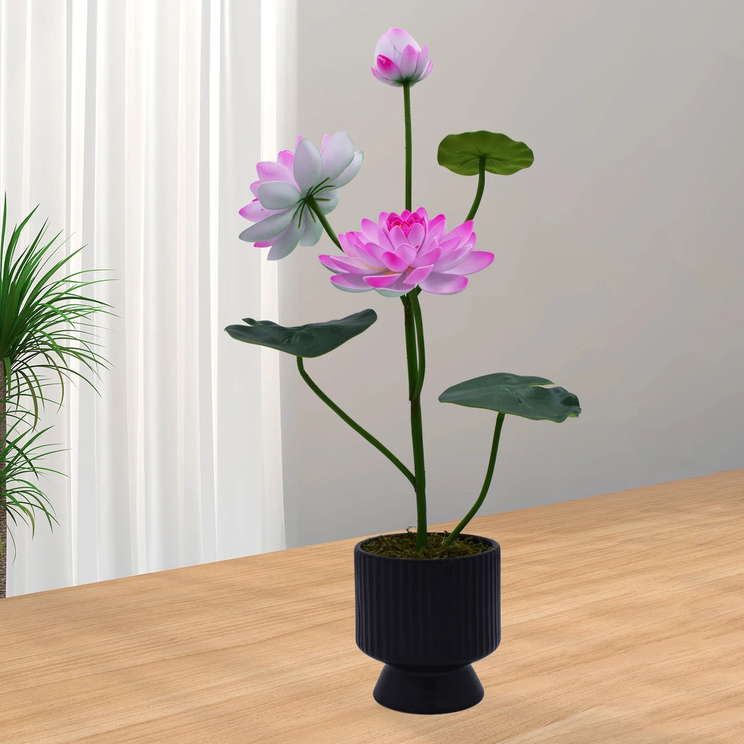 仿真荷花假莲花荷叶佛堂供佛绢花客厅中式花艺插花佛前摆设件盆栽