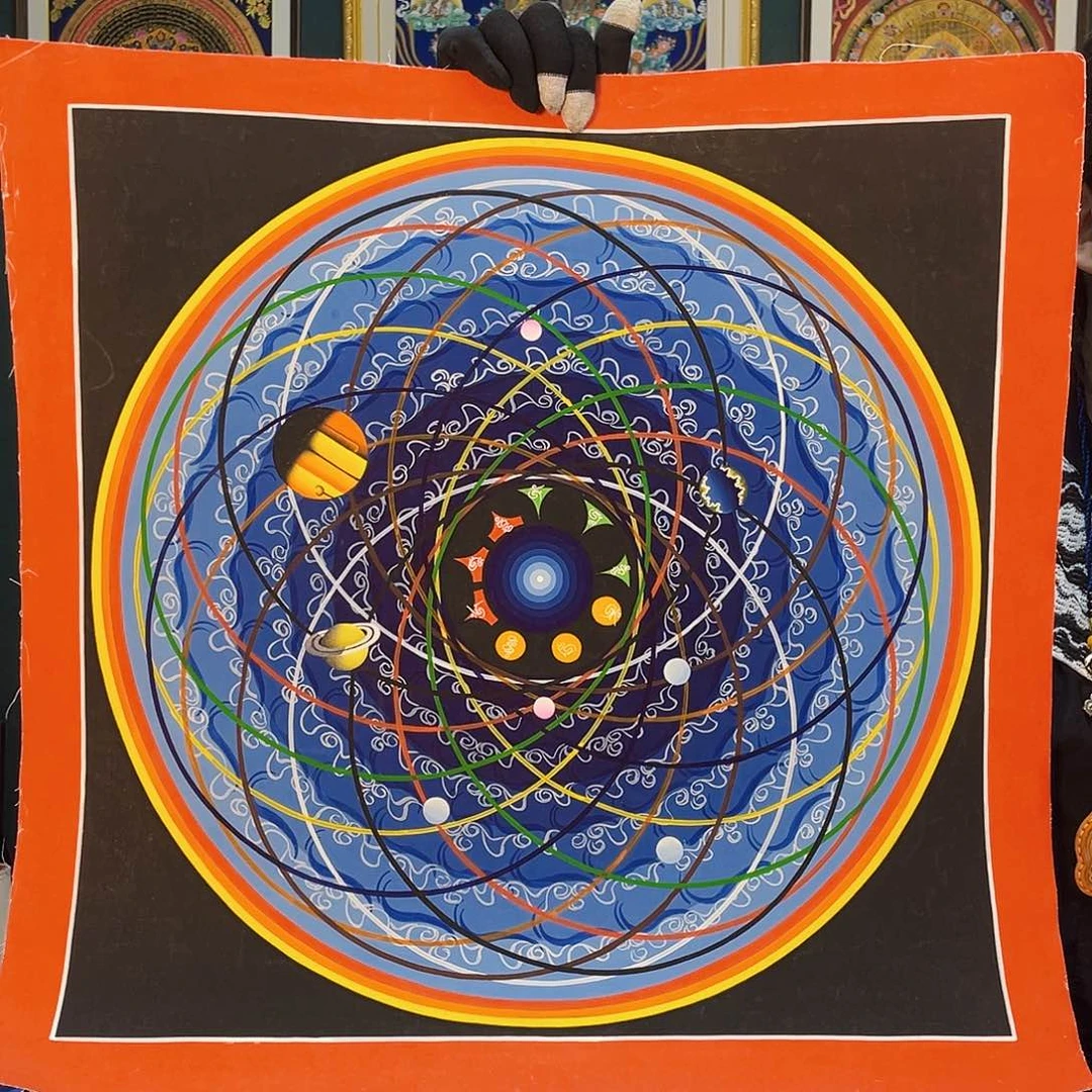 卷轴画手绘唐卡 50厘米天体