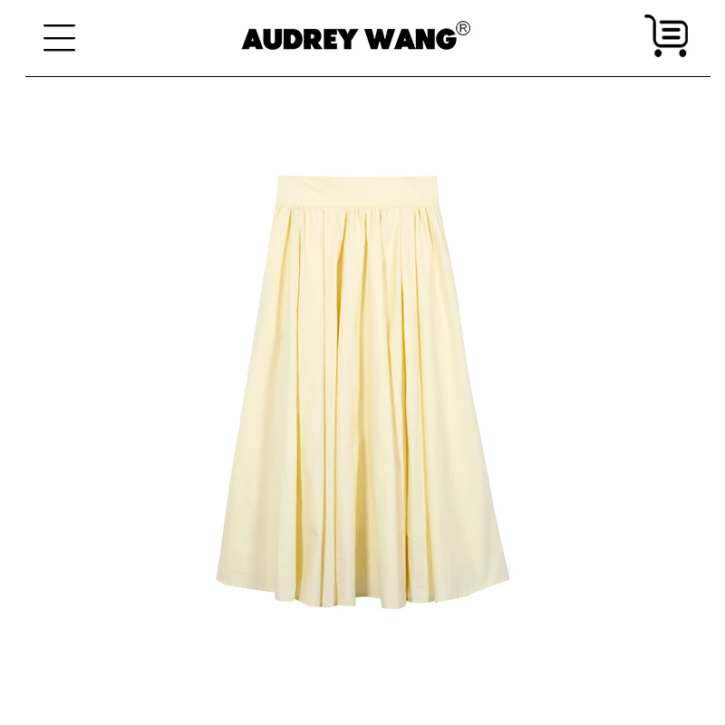 AUDREYWANG“奶黄公主”多巴胺穿搭明黄半身伞裙12207