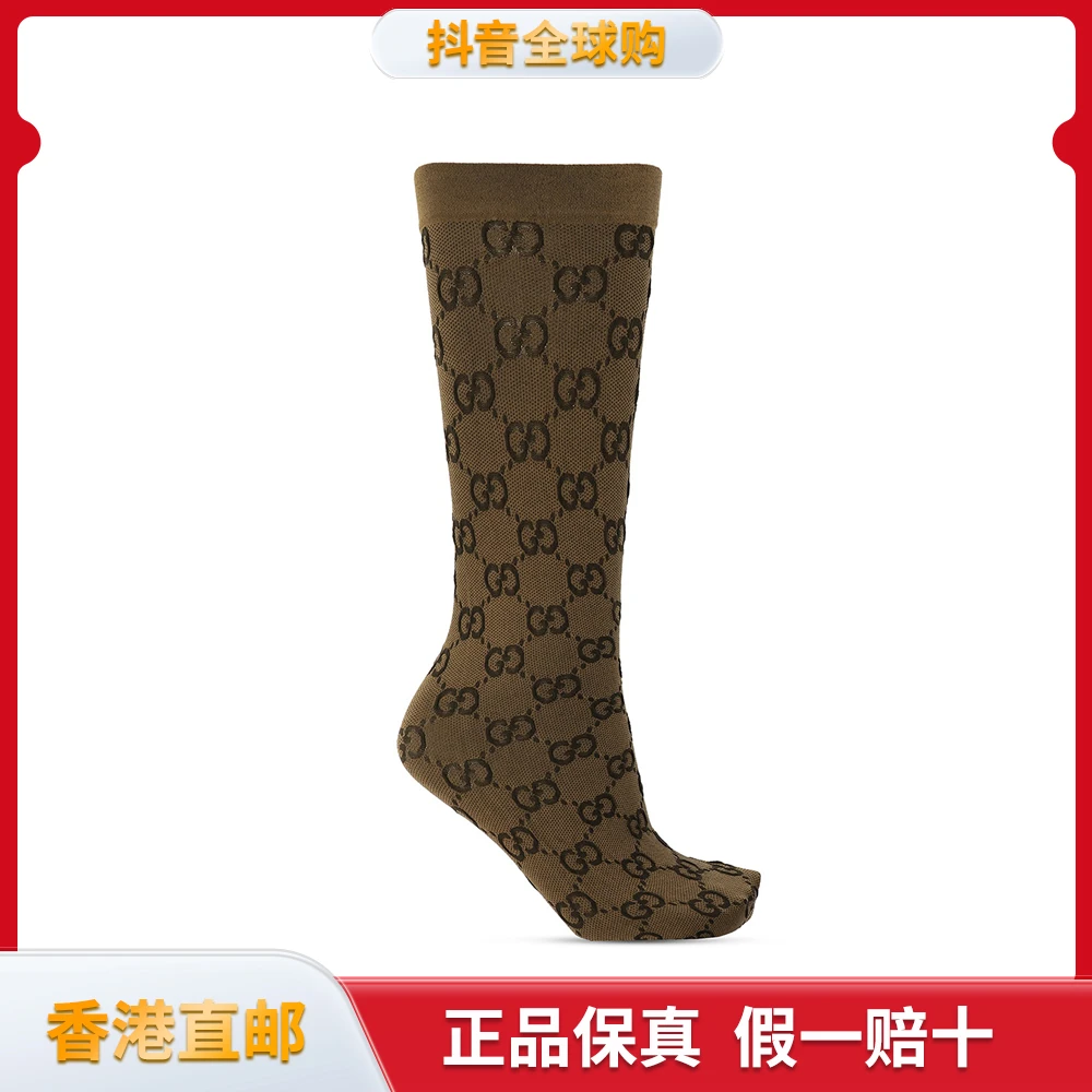 GUCCI/古驰夏季女士品牌经典双G图案棉质高筒时尚长筒袜 601938