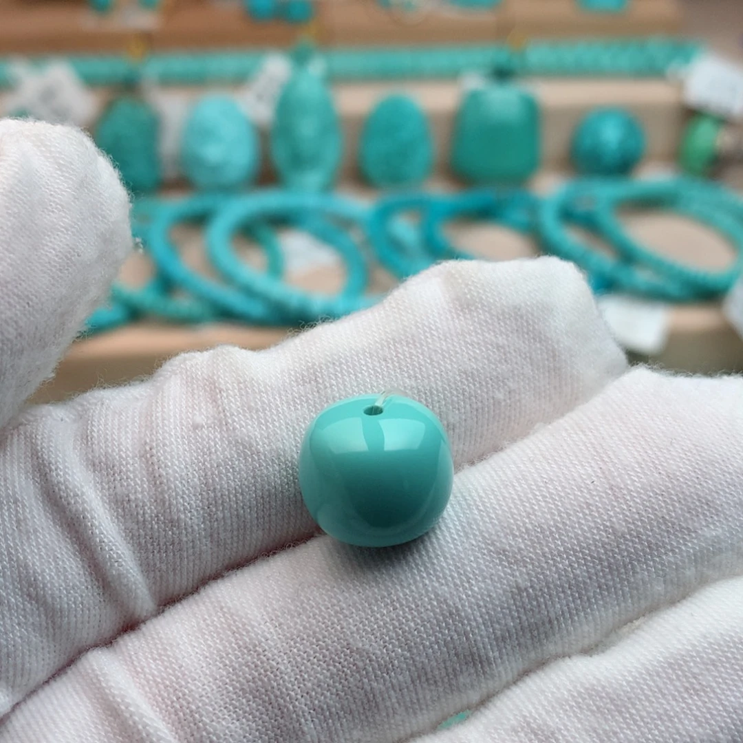 未镶嵌绿松石珠宝奇石12.5mm