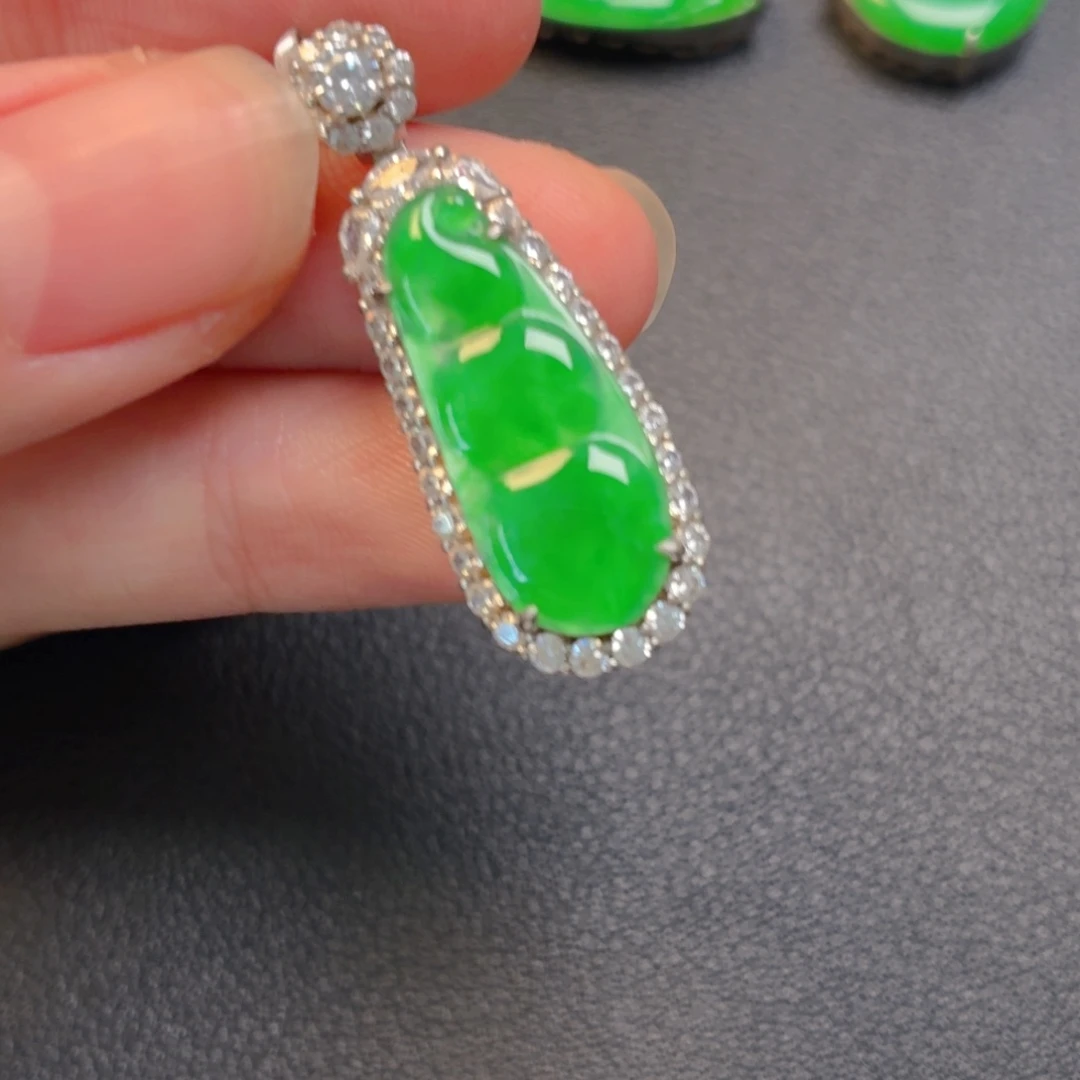 翡翠银S925镶嵌吊坠(不含链)