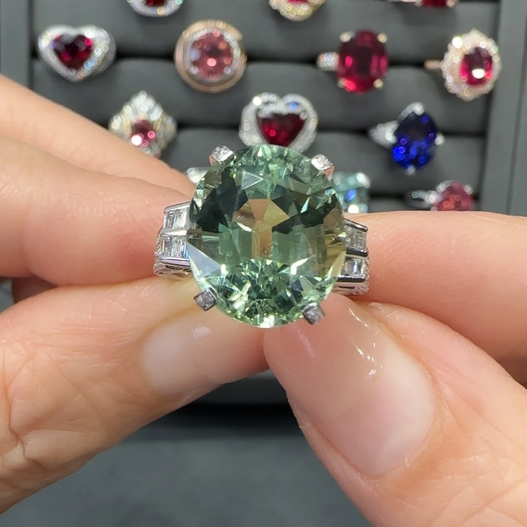 碧玺戒指18K金镶嵌8.3ct