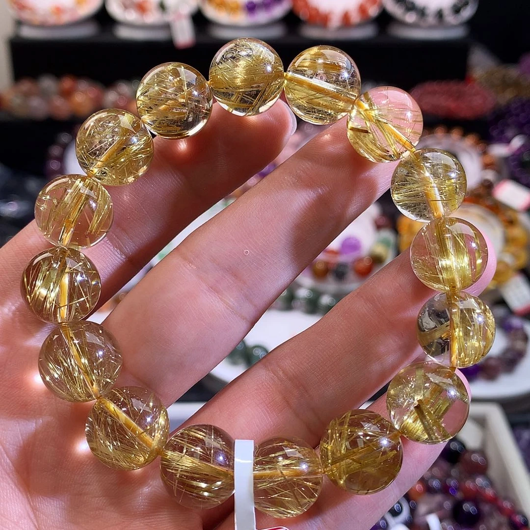 手链水晶未镶嵌烟花金发晶13m+