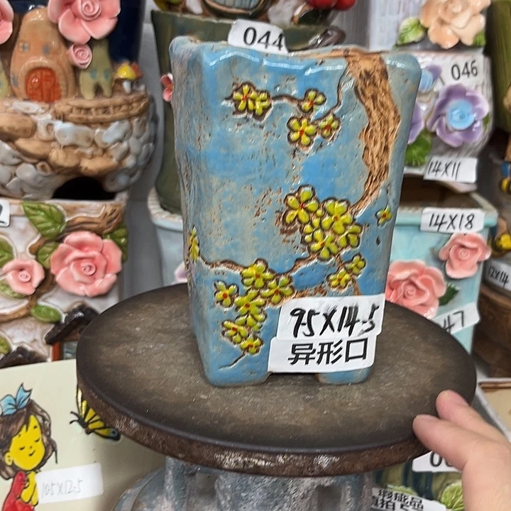 紫砂花盆粗陶材质多肉花盆