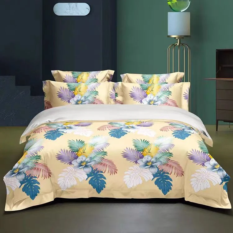 橙色莺歌燕舞布料-新疆长绒棉